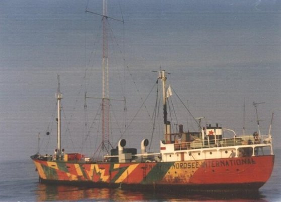 mebo-ii-calm-sea A marine pirate radio vessel called Mebo II
