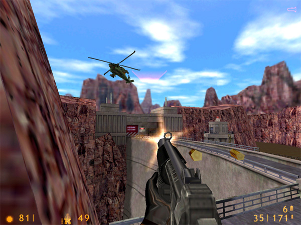 A screenshot from Half Life.