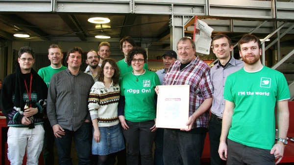 image of the TAZ team receiving Document Freedom Germany Award