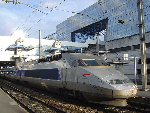 TGV train in Rennes station.