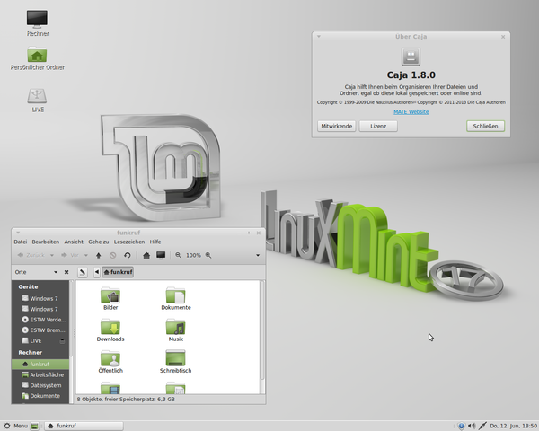 Screenshot of Linux Mint with MATE desktop